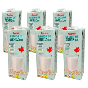 AUCHAN Bebida de arroz con alto contenido de calcio y vitamina D 6 x 1 l. Producto Alcampo