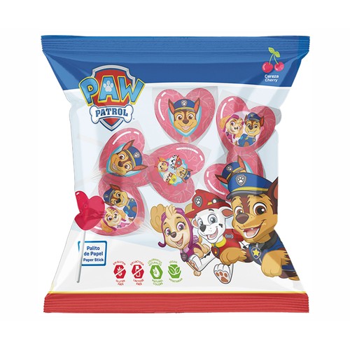 DEKORA Piruleta en forma de corazón Patrulla canina Raw 7 uds.