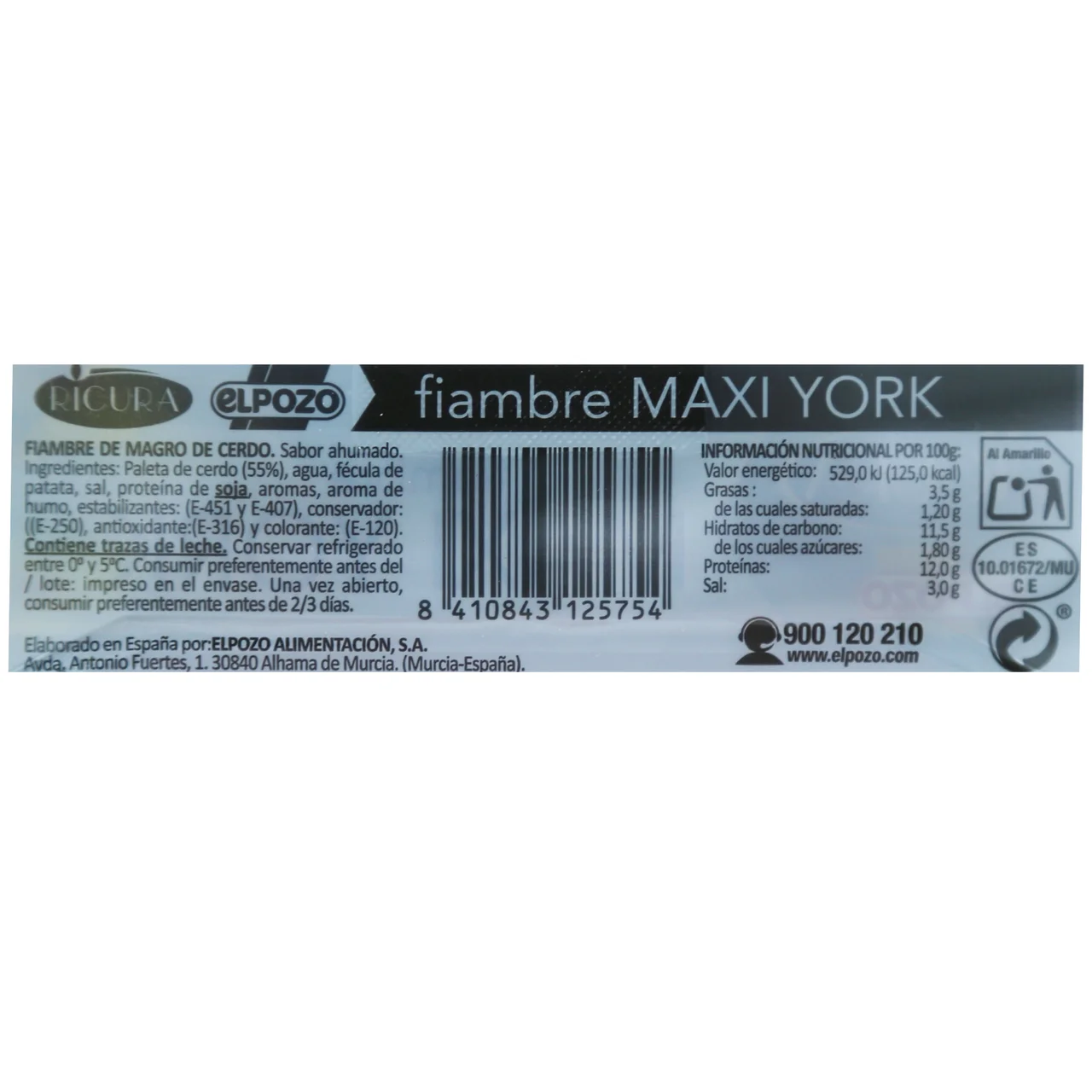 Lonchas de maxi york 450 g.