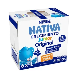 NATIVA Junior original de Neslté Leche (3) de crecimiento, a partir de 3 años 6 x 1 l.