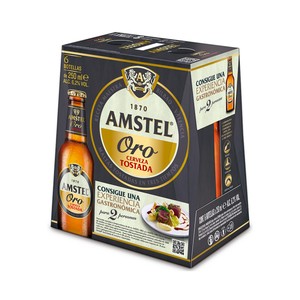 Imagen de AMSTEL Oro Cerveza pack de botellines 6x25 cl.