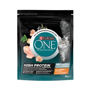 PURINA Alimento de gato seco de pollo alta en proteína one 900g