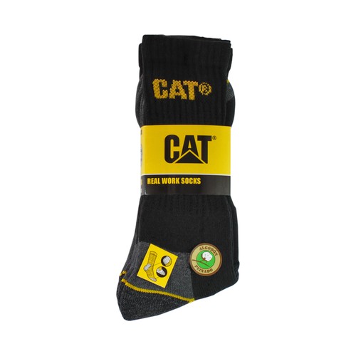 Pack de 3 pares de calcetines CATERPILLAR, color negro, talla 41/45.