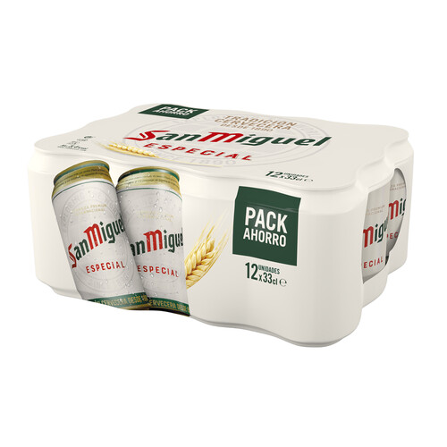 SAN MIGUEL Cervezas pack de 12 latas de 33 cl.