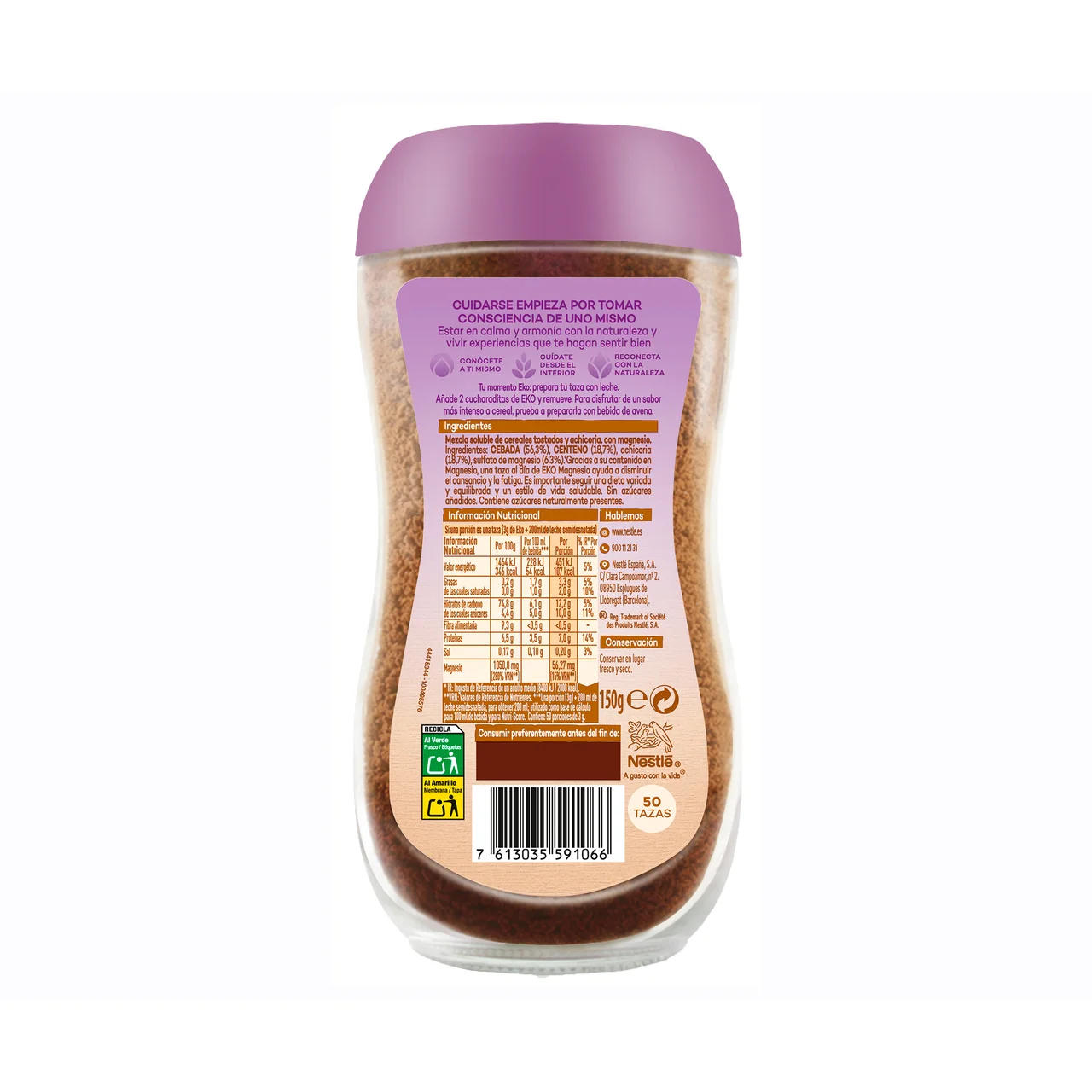 Cereales solubles para beber, sin azúcares añadidos Magnesio 150 g.