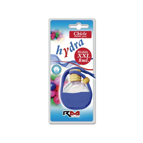 Ambientador de coche con perfumador de madera para colgar con olor a chicle, ROLMOVIL Hydra.