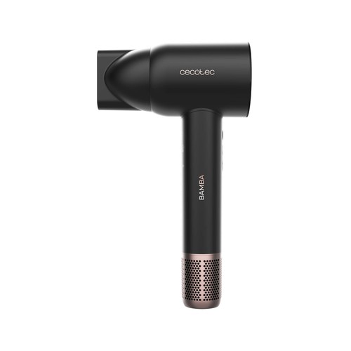 Secador de pelo CECOTEC Bamba Ionicare Rockstar Nano Iontech, 1600W, 3 velocidades, 3 temperaturas de calor, color negro.