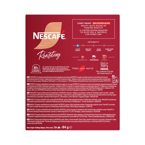 NESCAFE Café en cápsulas espresso descafeinado 20uds.