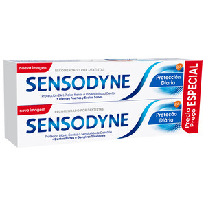 Imagen de SENSODYNE Protección diaria Pasta de dientes con flúor, para personas con sensibilidad dental 2 x 75 ml.