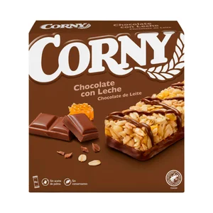 CORNY Barritas de cereales con chocolate con leche 6 x 25 g.
