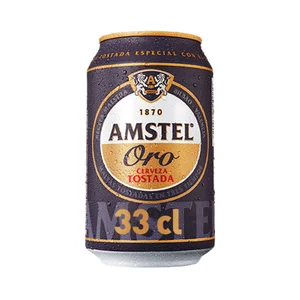 AMSTEL ORO Cerveza tostada lata de 33 cL.