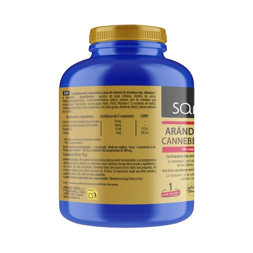 SANON Arándano rojo, vitamina C y selenio (Complemento alimenticio) 180 cápsulas.