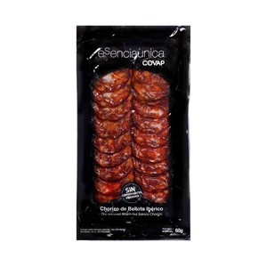 Imagen de COVAP Chorizo de bellota ibérico, cortado en finas lonchas COVAP Esenciaúnica 60 g.