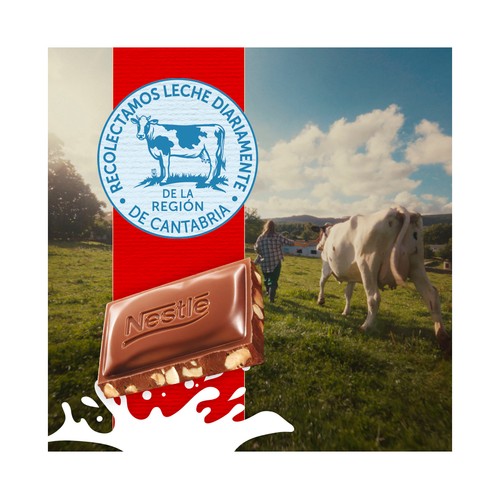 NESTLÉ Chocolate con leche y avellanas 123 g.