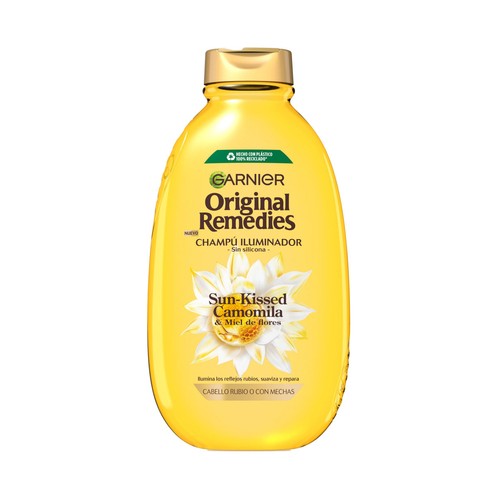 ORIGINAL REMEDIES Sun-kissed de Garnier Champú iliminador para cabellos rubios o con mechas 600 ml.