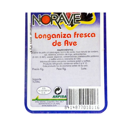 Salchicha Blanca ARPISA 450 Gramos