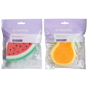 COSMIA Esponja de baño suave, para todo tipo de pieles y con forma de fruta.