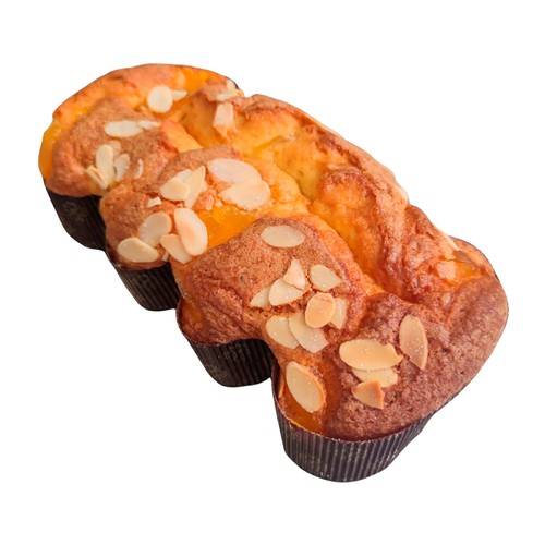 Trenza con crema de albaricoque y almendras 350 g. 