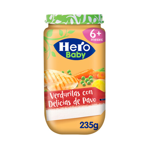 HERO BabyTarrito de verduritas con delicias de pavo, a partir de 6 meses 235 g.