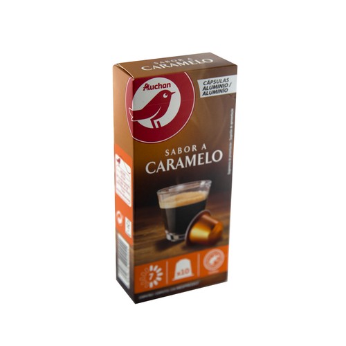 Café sabor caramelo en cápsulas, intensidad 7 PRODUCTO ALCAMPO 10 uds. 62 g.