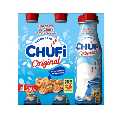 Horchata con denominación de origen Chufa de Valencia CHUFI 3 x 250 ml.