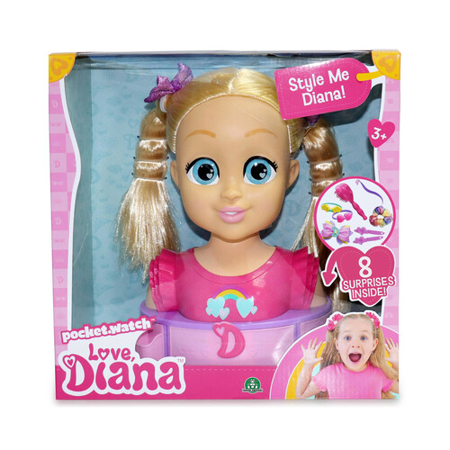 Busto Love Diana con accesorios de peluquería, GIOCHI PREZIOSI.