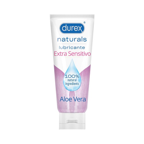 Gel lubricante íntimo con aloe vera DUREX Naturals extra sensitivo 100 ml.