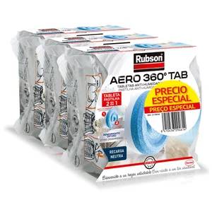 Recambio universal en tableta para deshumidificador, RUBSON Aero 360°, 3x450grs.