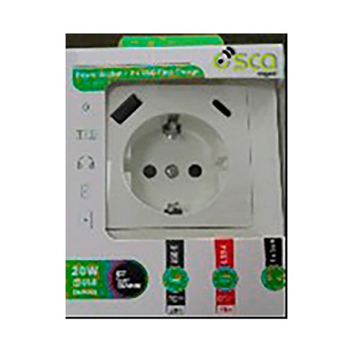 Base enchufe +usb a/ qc 18w+ usb c/ pd20w. OSCA
