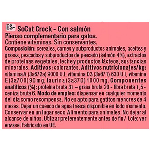 SOCAT Crock Snack sabor salmón 60 g.