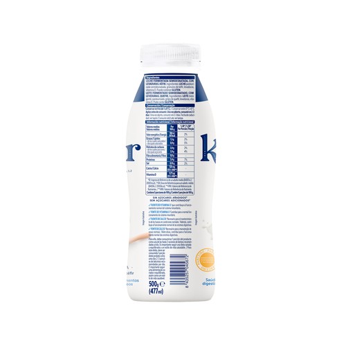 NESTLÉ Kefir líquido natural, elaborado con fermentos lácteos y levaduras de 499 ml.