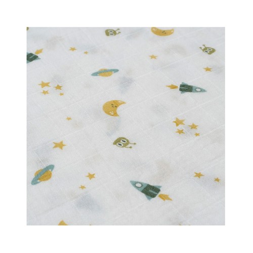Pañal de tela, diseño espacial, color blanco, INTERBABY.