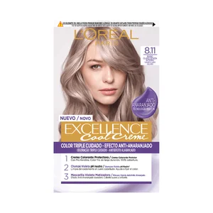 L´ORÉAL PARIS Tinte de pelo permanente tono 8.11 Rubio claro ceniza intenso L´ORÉAL PARIS Excellence cool creme.