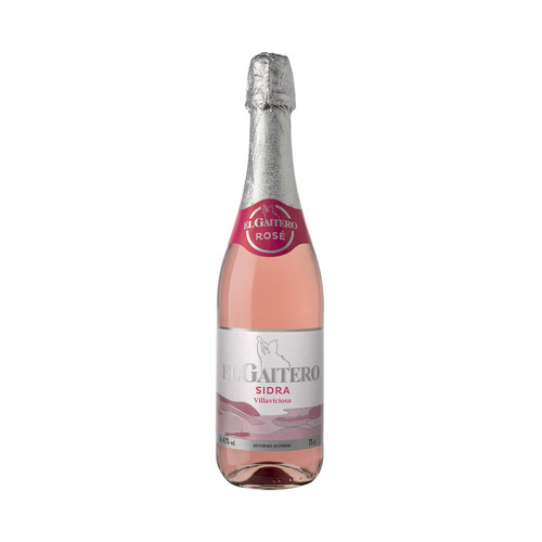 Sidra rosada espumosa, elaborada en Asturias EL GAITERO rosé botella de 75 cl.