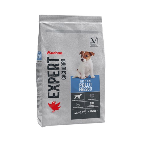 PRODUCTO ALCAMPO Pienso premium seco para perros cachorros, rico en pollo fresco saco de1,5 kg