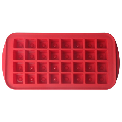 Cubitera de silicona para 32 hielos, color rojo, ACTUEL.