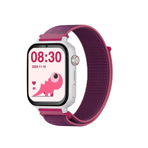 Smartwatch SAVEFAMILY SaveWatch Plus, Esfera Blanca, Correa de Tela Frambuesa ".
