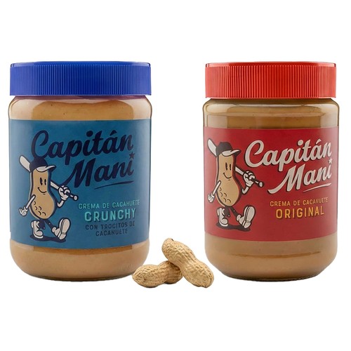 CAPITÁN MANI Crema de cacahuete crujiente 500 g.