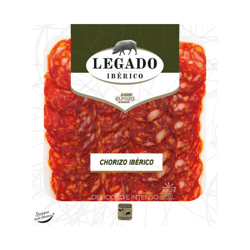 LEGADO IBÉRICO Chorizo ibérico, elaborado sin gluten y cortado en finas lonchas LEGADO IBÉRICO Selección 75 g.