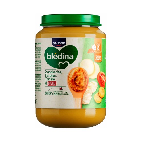 BLÉDINA de Danone Tarrito de zanahorias, patatas, tomate y pollo, a partir de 8 meses 200 g