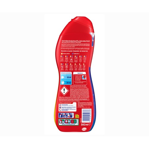 SOMAT Detergente lavavajillas máquina gel frescor anti-olor 35 ds. 560 ml.