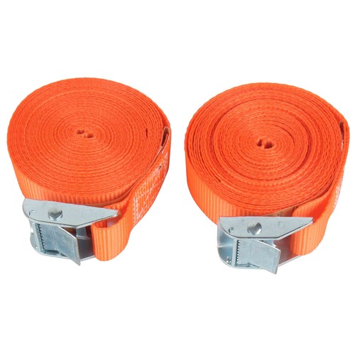 Lote de 2 cinchas, 25mmx5m, color naranja, PRODUCTO ALCAMPO.