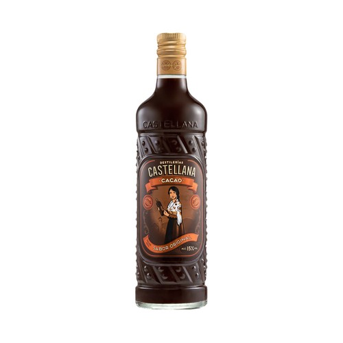 Licor de crema de cacao LA CASTELLANA botella de 70 cl.