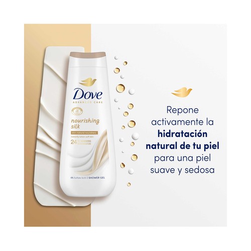 DOVE Advanced care Gel nutritivo para ducha o baño con hidratantes vegetales 600 ml.