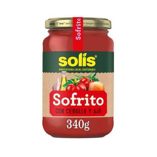 SOLÍS Tomate para sofrito con cebolla y ajo, 340 g.