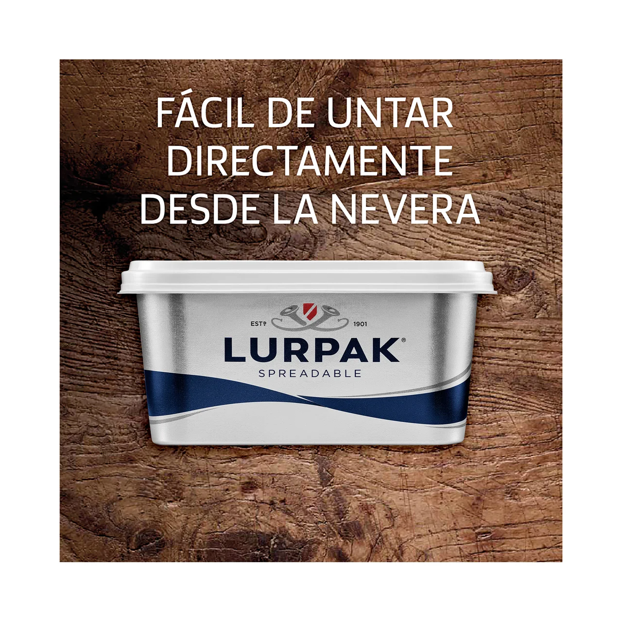 Materia grasa (78%) fácil de untar, ligeramente salada tarrina 200 g.