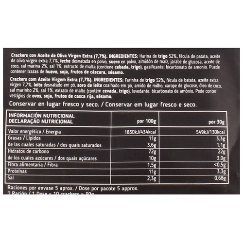 PRIMA Gourmet Crackers original con aceite de oliva 150 g.