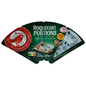 AUCHAN Queso en porciones roquefort 4 uds. Producto Alcampo