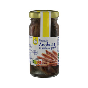 PRODUCTO ECONÓMICO ALCAMPO Filetes de anchoa en aceite de girasol PRODUCTO ECONÓMICO ALCAMPO 100 g.