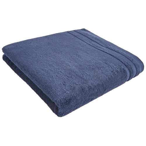 Toalla de ducha 100% algodón color azul oscuro, densidad de 500g/m², ACTUEL.